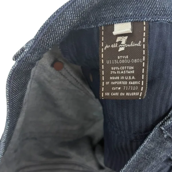 7 For All Mankind‎ Dojo Bootcut Flare Jeans Patent Lattice Pockets 26 Dark Wash - Image 12