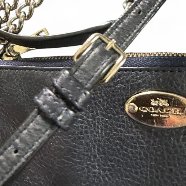 COACH NAVY crossbody small bag Leather. - Image 10