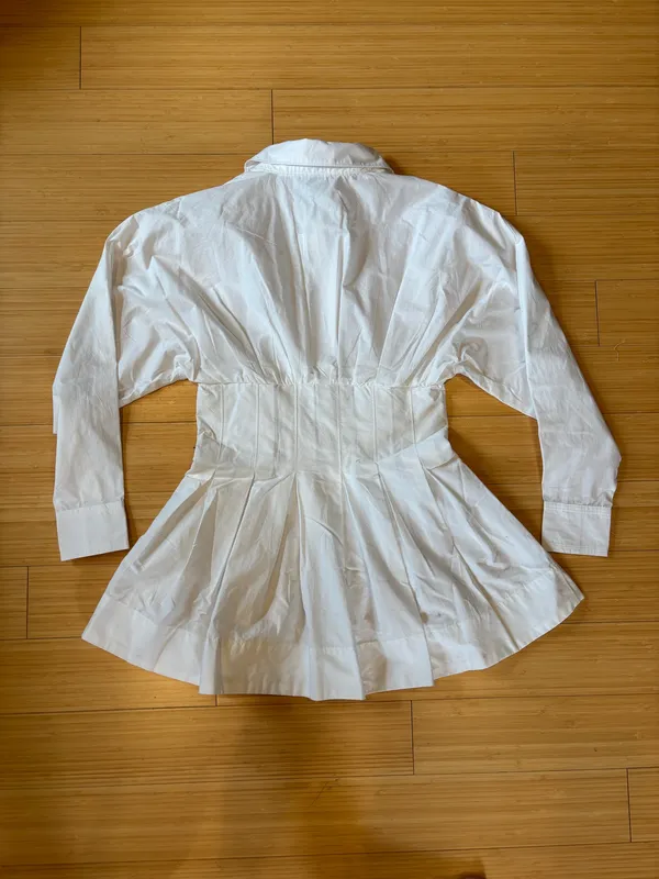 Anthropologie White Button Down Blouse Maeve  - Image 4