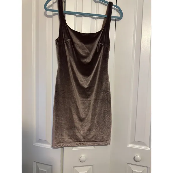 Brown Velvet Mini Dress Sleeveless‎ By Windsor Size M - Image 2