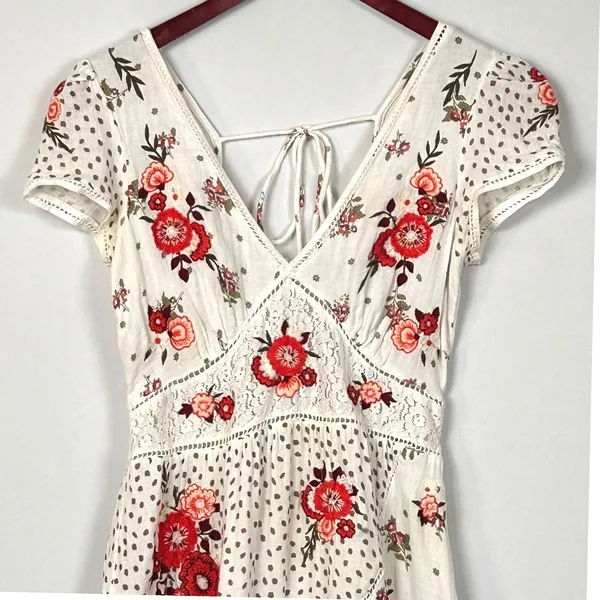 River Island Maxi Dress Womens 6 Cotton‎ Embroidered Lace Autumn Wedding Guest - Image 10