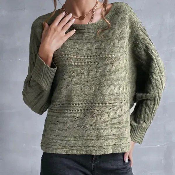 NEW Women Cable Knit Batwing Sweater - Image 2