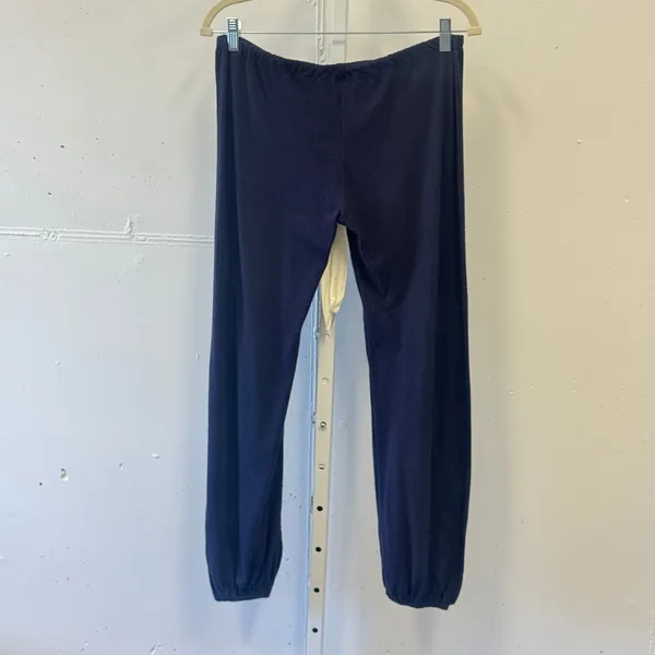 Eberjey Navy Blue Lounge Jogger Pants Cream Drawstring Small S Minimalist - Image 2