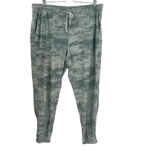 Athleta Farallon Jogger Fog Camo Coast Sweatpants‎ Green Size XL - Image 3