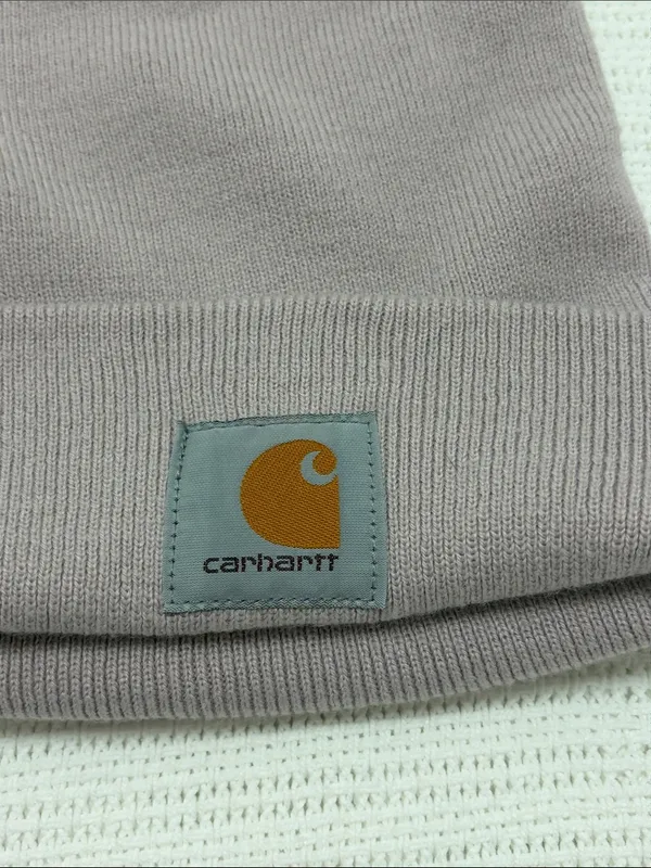 Carhartt Lavender Knit Beanie with Orange Logo Patch women’s - Image 2