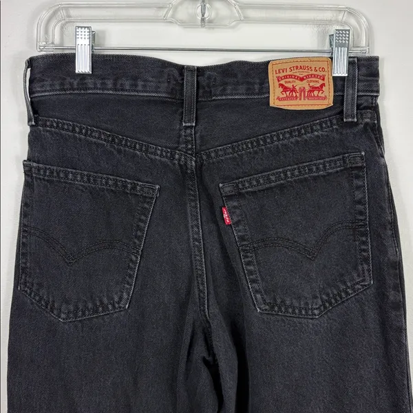 Levi’s 94 Baggy Wide Leg Jeans Women’s Size 27 Cropped Black Denim - Image 6