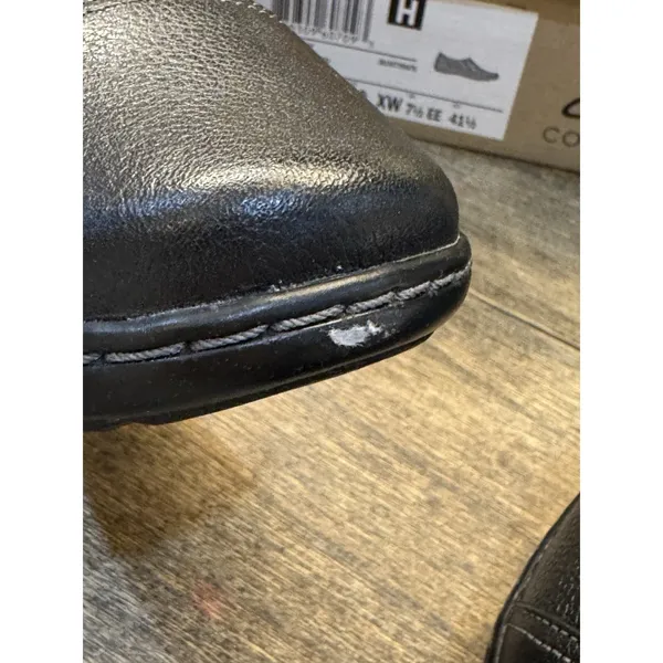 CLARKS Womens Cora Giny Cushioned Zip Loafer size‎ 10 XW Tumbled Leather - Image 9