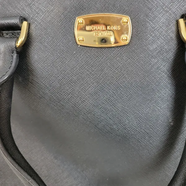 MICHAEL Michael Kors Women Bag Black Leather Cindy Dome Satchel Detachable Strap - Image 6