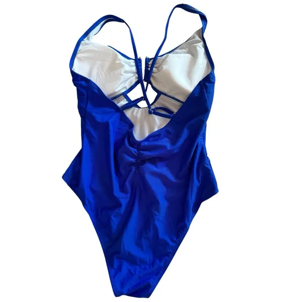 NWT Blue One Piece Cut Put Swimsuit Women’s Size XL Classic Beach Pool Monokini - Image 2