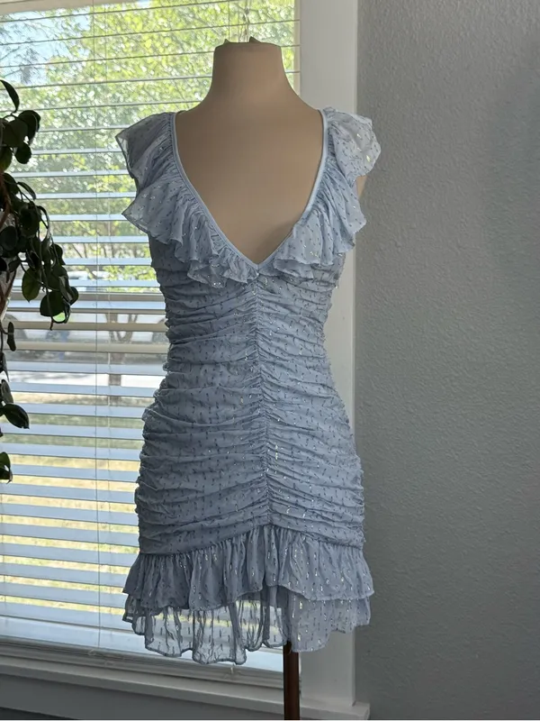 For Love & Lemons Chantal Clip Dot Mini Dress Size Small - Image 3