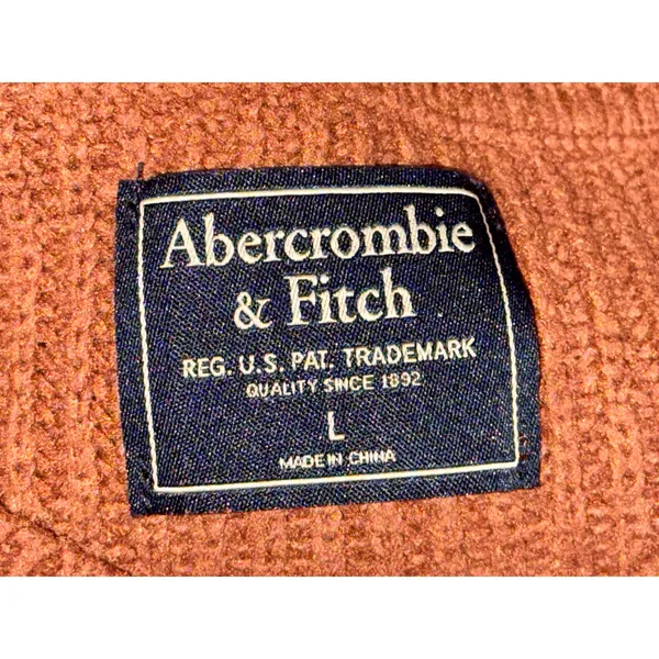 Abercrombie & Fitch Brown Knit Pullover Off The Shoulder V-Neck Sweater Size L - Image 4