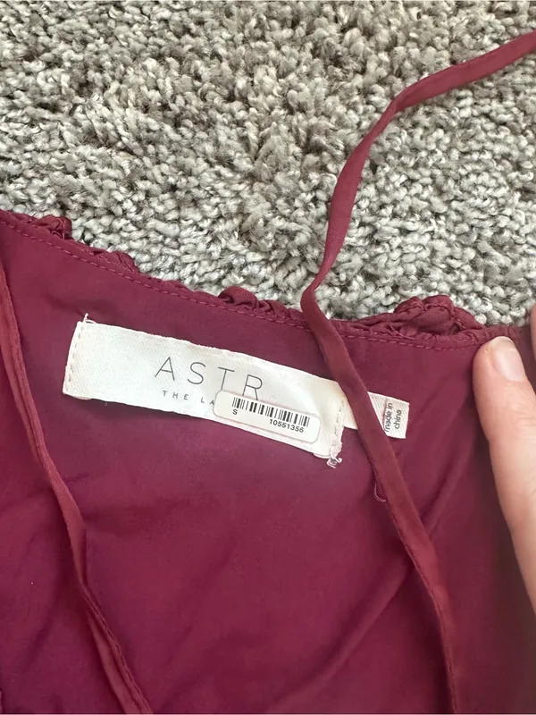 Astr Burgundy Maxi Dress with Spaghetti Straps - Image 4