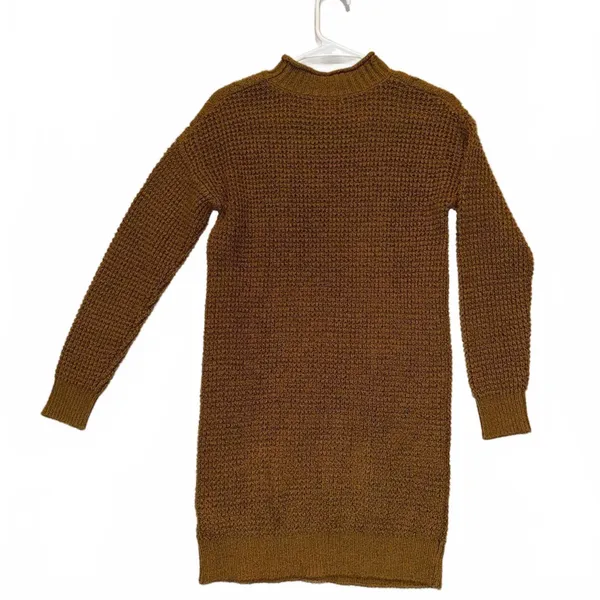 BP Cotton Cable Knit Sweater Dress Olive Breen XXS - Image 3