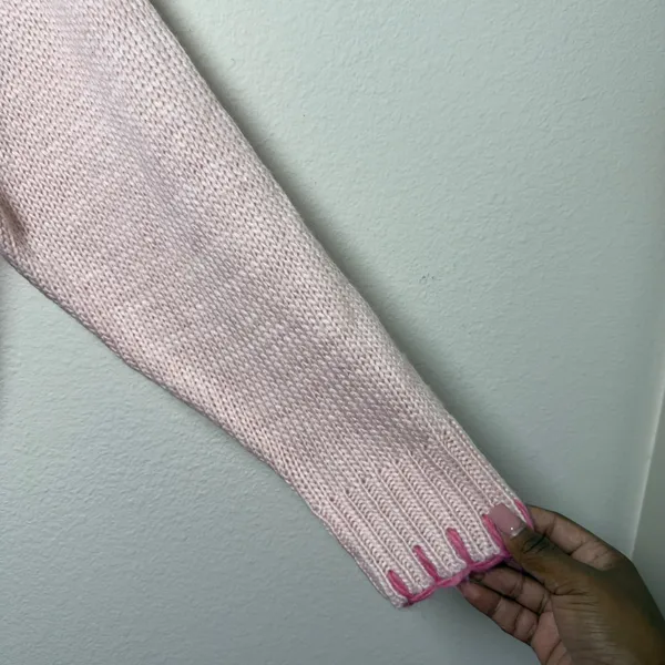 Bailey Rose Women‎ Coquette Sweater Small Pink Intarsia Bow Knit Oversize Dainty - Image 5