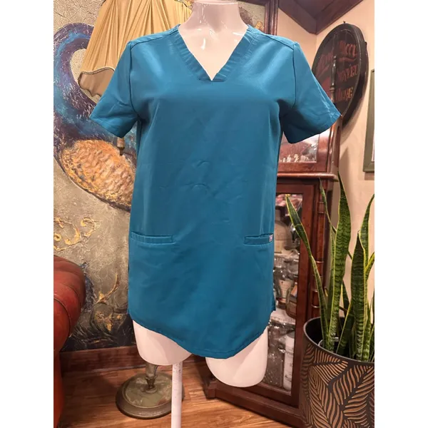 FIGS Technical Collection Teal Scrub Top - Size XS - Image 3
