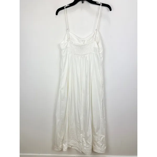Free People Just Jill Maxi Denim Dress White A Line Sleeveless Pockets Medium - Image 9