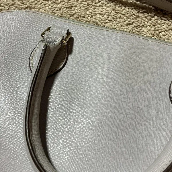 Dooney & Bourke Saffiano Leather Dome Satchel‎ Light Grey Crossbody Bag - Image 5