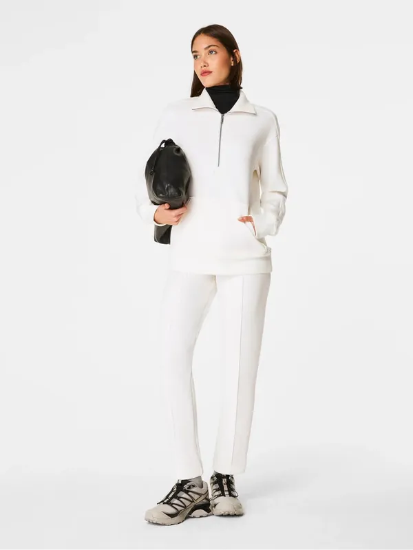 NEW SPANX AirEssentials Luxe Half Zip Sweatshirt Tunic in Powder M - Image 5