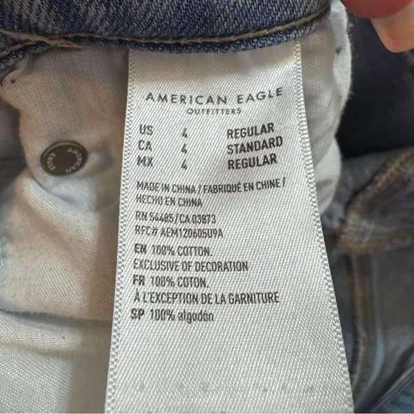 American Eagle Highest Rise 90s Boyfriend Distressed Jeans Denim 4 Regular - Image 11