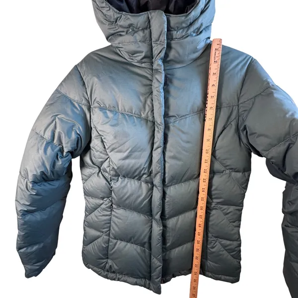 Columbia‎ Down Puffer Jacket Teal Blue Green Quilted Hooded Winter Coat Womens S - Image 7