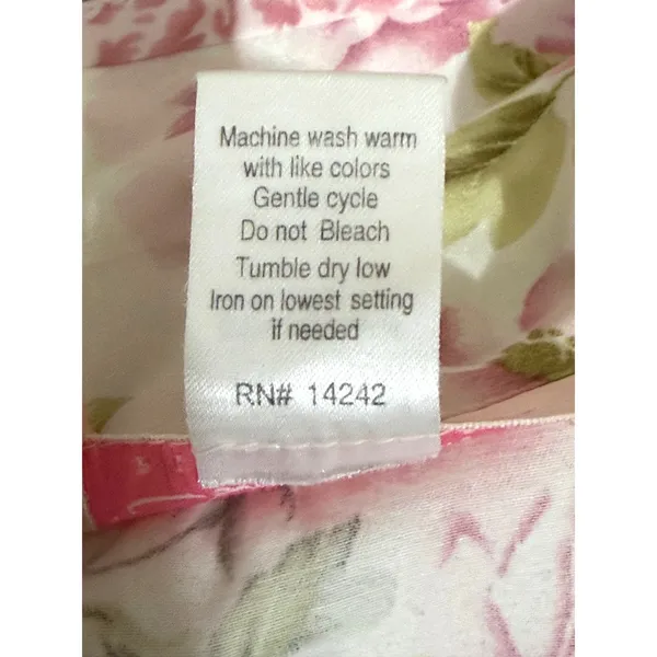 Oscar de la Renta Pink Label Floral Nightgown Set Pink White Large 683420T - Image 5