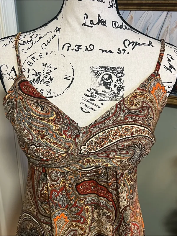 whimsy paisley dress Brown Size L - Image 4