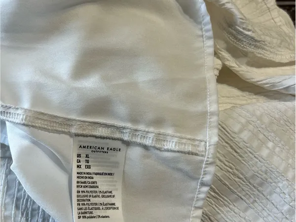 American Eagle Outfitters White Smocked Midi Coastal Dress Size XL - Image 8