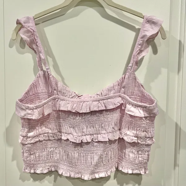 NWT Orchid American Eagle Smocked Ruffle Tank Top - Small - Image 7