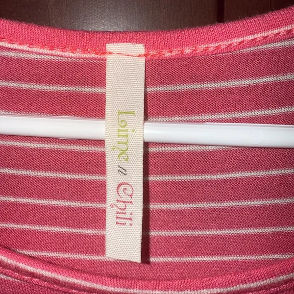 Chic Pink Striped Long Sleeve Top - Image 2