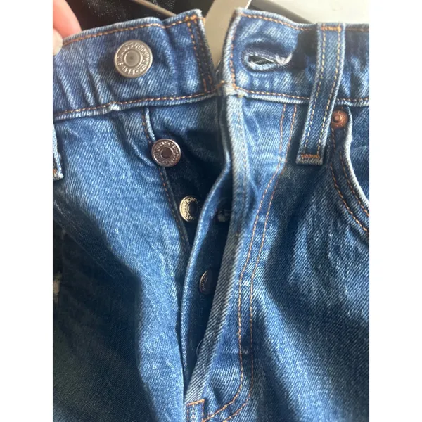 Levis Premium 501 Skinny Distressed Jeans Medium Wash Button Fly Women 26 - Image 8