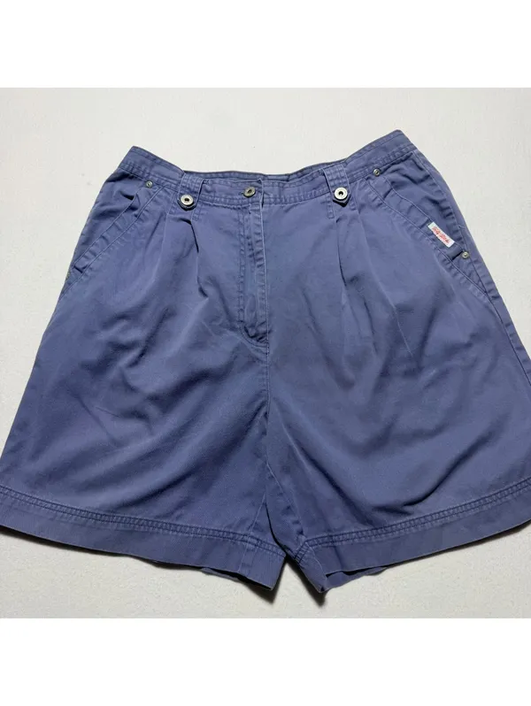 Bill Blass Jeans Women’s Size 14 Periwinkle Blue Pleated Cotton Shorts - Image 3