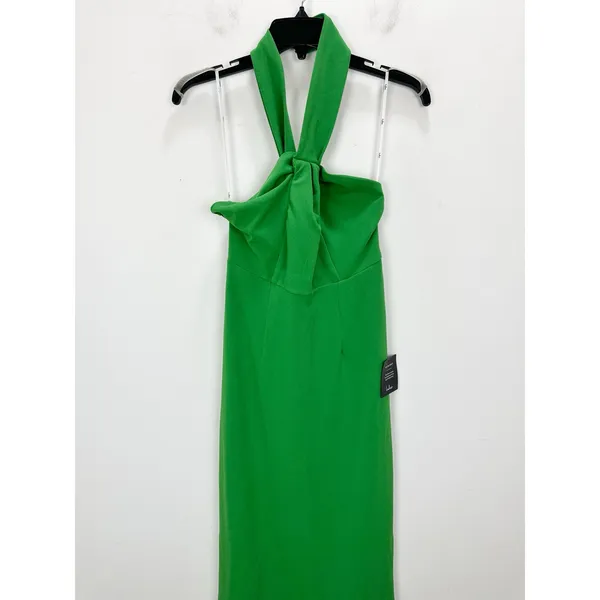 Lulus Mesmerizing Perfection Green Halter Neck Backless Maxi Dress Small NWT - Image 6