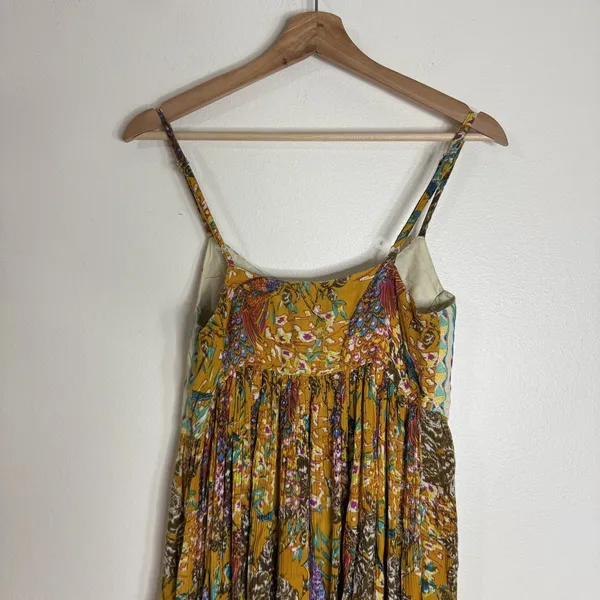 Anthropologie Raga Dress Womens S Floral‎ Embroidered Boho Maxi Spaghetti Strap - Image 9