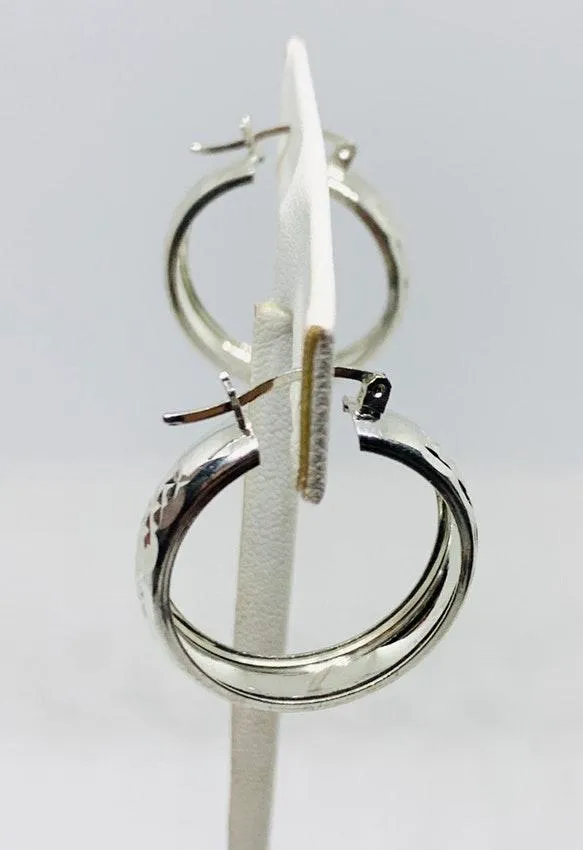 Stamped Sterling Silver 925 Women’s Hoop Earrings ❤️ Aretes Argolla de Mujer - Image 5