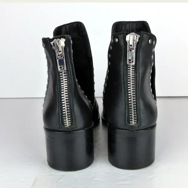 Steve Madden Conspire Ankle Boots Women 9M Black Leather Studded Cutout Rock - Image 7