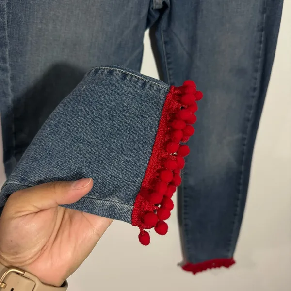 Good American Good Legs Pom Pom Hem 12/31 Minimalist Casual‎ Whimsical Preppy - Image 4