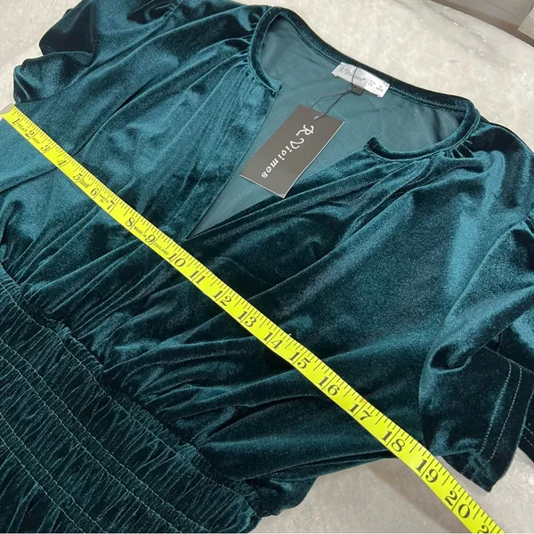 NWT Elegant Velvet velour tiered maxi Dress short sleeve xl(16-18) - Image 3