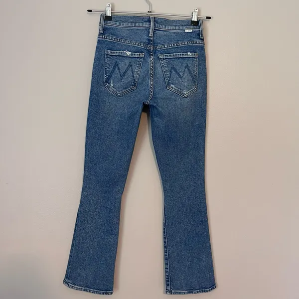 MOTHER The Insider Ankle High Rise Bootcut Distressed Jeans Bloom and Doom 24 - Image 8