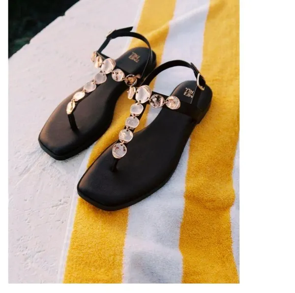 Black Coin Sandals - Image 5