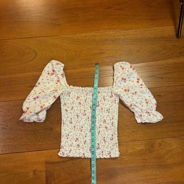 Reformation Clementine Ruched‎ Floral Print Linen Top - Image 9