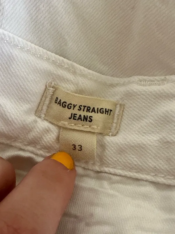Madewell White Baggy Straight Wide Leg Jeans - Image 4