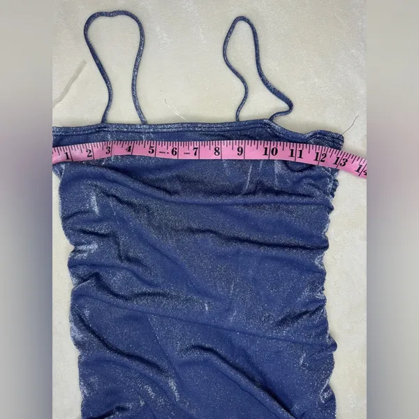 Windsor Blue Bodycon Mini Dress Spaghetti Strap - Image 3