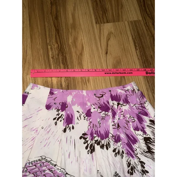 Bisou‎ Bisou Women's Sz 4 A Line Boho Cotton Skirt Sequins Pink White Purple - Image 8
