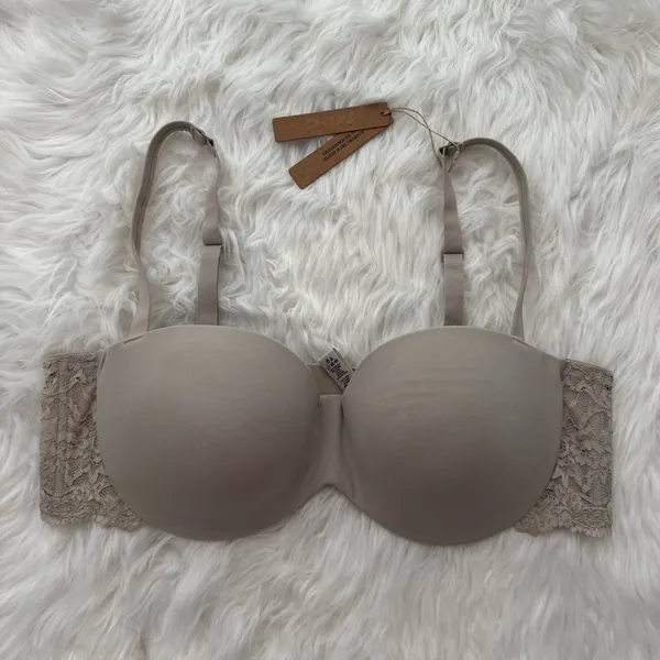 Skims Fits Everybody Lace Lightly Lined Balconette Bra Stone Size 42B - Image 2