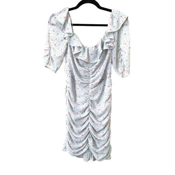 ASTR THE LABEL‎ Ruffle Neck Ruched Mini Dress Sz M - Image 2