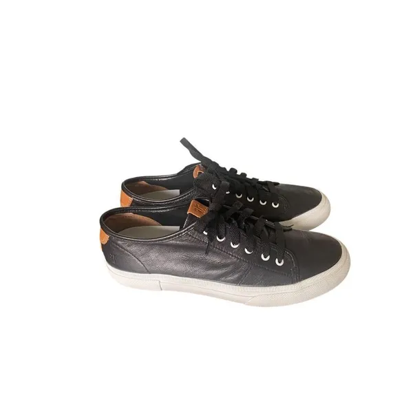 Frye Gia Low Lace Leather Sneakers Black Size 8M Casual - Image 9