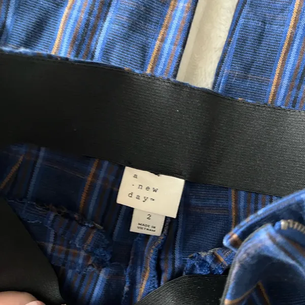 a new day Blue Plaid Women's Straight Leg Pants - Image 5