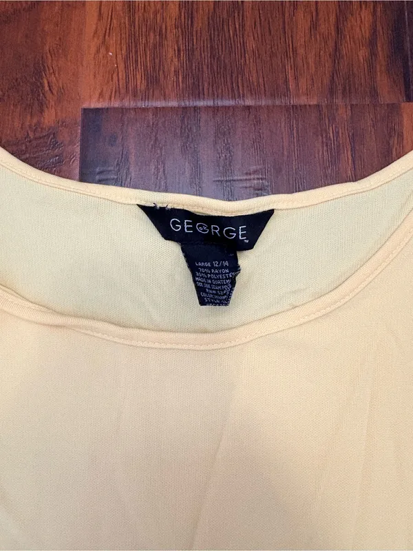 George Size L 12/14 Pale Yellow Sleeveless Knit Tank Top - Image 4