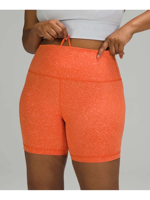 Lululemon Wunder Train High-Rise Short 6” Crunch Coral Everlux Bike Shorts 12 - Image 4