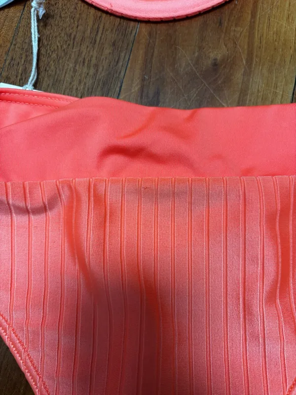 Billabong Lined Up Tyler Underwired Bikini Top and Bottom Set in Poppy Coral M - Image 6